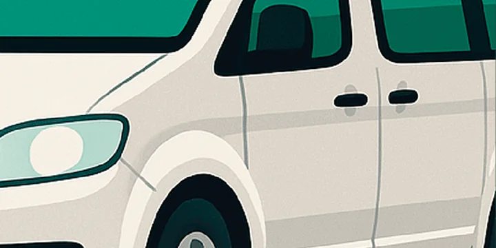 Van blanca de transporte especial